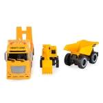 Игрален комплект Jin Jia Toys - Автовоз с багер и самосвал