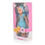 Детска кукла Moni Toys - Fairy Doll, 38 cm, с магическа пръчка, Синя