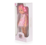 Детска кукла Moni Toys - Pretty Doll, с розова коса, 33 cm