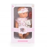 Детска кукла Moni Toys - Lovely Baby Bear, 30 сm, с рокля