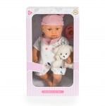 Детска кукла Moni Toys - Lovely Baby Bear, 30 сm, с рокля