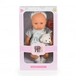 Детска кукла Moni Toys - Lovely Baby Bear, 30 сm, с рокля