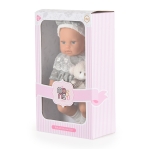 Детска кукла Moni Toys - Lovely Baby Bear, 30 сm, с рокля