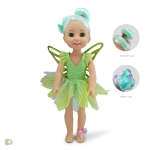 Детска кукла Moni Toys - Fairy Doll, 38 cm, с магическа пръчка, Синя