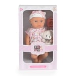 Детска кукла Moni Toys - Lovely Baby Bear, 30 сm, с рокля