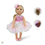 Детска кукла Moni Toys - Fairy Doll, 38 cm, с магическа пръчка, Синя