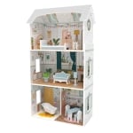 Дървена къща за кукли с мебели Moni Toys, 9 части