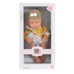 Кукла бебе Moni Toys - 41 cm, с розова шапка и биберон