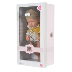 Кукла бебе Moni Toys - 41 cm, с розова шапка и биберон