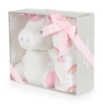 Бебешко одеяло с играчка Cangaroo - Unicorn rainbow, 90 х 75 cm