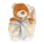 Бебешко одеяло с мека играчка Cangaroo - Addie Bear, 90 х 75 cm, Розово