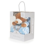 Бебешко одеяло с мека играчка Cangaroo - Addie Bear, 90 х 75 cm, Розово