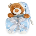 Бебешко одеяло с мека играчка Cangaroo - Addie Bear, 90 х 75 cm, Розово