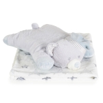 Бебешко одеяло с възглавница Cangaroo - Sleepy Bear, 90 х 75 cm, Сиво