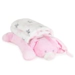 Бебешко одеяло с възглавница Cangaroo - Sleepy Bear, 90 х 75 cm, Сиво