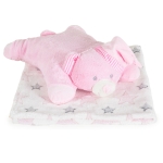 Бебешко одеяло с възглавница Cangaroo - Sleepy Bear, 90 х 75 cm, Сиво
