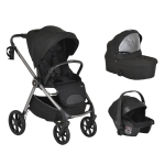 Бебешка количка 3 в 1 Cangaroo - Unique, Carbon Black