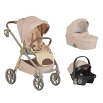 Бебешка количка 3 в 1 Cangaroo - Unique, Macadamia Beige