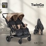 Бебешка количка за близнаци Moni - TwinGo, Silver