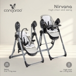 Стол за хранене 2 в 1 Cangaroo - Nirvana, Сив