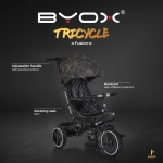 Детска триколка Byox - Fusion, 360°, Сива