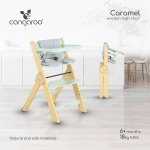 Дървен стол за хранене Cangaroo - Caramel, Розов