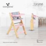 Дървен стол за хранене Cangaroo - Caramel, Розов