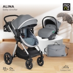 Комбинирана бебешка количка Moni - Alina, Black Onyx
