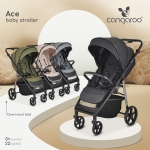 Бебешка лятна количкa Cangaroo - Ace, Frost-Gray