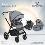 Бебешка количка 3 в 1 Cangaroo - Joker, Olive-Green