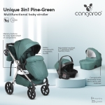 Бебешка количка 3 в 1 Cangaroo - Unique, Pine Green