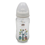 Стъклено шише за хранене с широко гърло Cangaroo - 240 ml