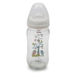Стъклено шише за хранене с широко гърло Cangaroo - 240 ml