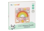Дървен пъзел и игра за баланс 2 в 1 Hi Pando - Unicorn