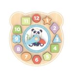 Дървена играчка 2 в 1 Hi Pando - 3D часовник