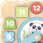 Дървена играчка 2 в 1 Hi Pando - 3D часовник
