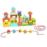 Дървена игра за низане с кубчета Tooky Toy - Forest