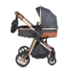 Комбинирана детска количка Moni - Alma, светлосива