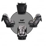 Столче за кола Cangaroo - Pilot, 0-36 kg, с IsoFix, 360°, сиво
