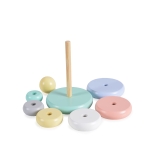 Бебешки дървени рингове Moni Toys, Пастел