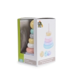 Бебешки дървени рингове Moni Toys, Пастел