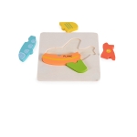Детски дървен пъзел Moni Toys - Самолет, 5 части