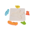 Детски дървен пъзел Moni Toys - Самолет, 5 части