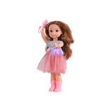 Музикална кукла Moni Toys - С аксесоари, 36 сm, розови ботуши