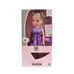 Музикална кукла Moni Toys - с лилава рокля, 36 cm
