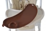 Детски стол за хранене Moni - Chocolate, светлосин