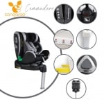Столче за кола Cangaroo - Commodore, I-Size с Isofix 360°, черно