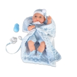 Кукла - Бебе Moni Toys, с аксесоари и одеалце, 36 cm