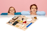 Дървена сензорна дъска Монтесори Moni Toys