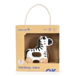 Дървена играчка за дърпане Moni - Зебра